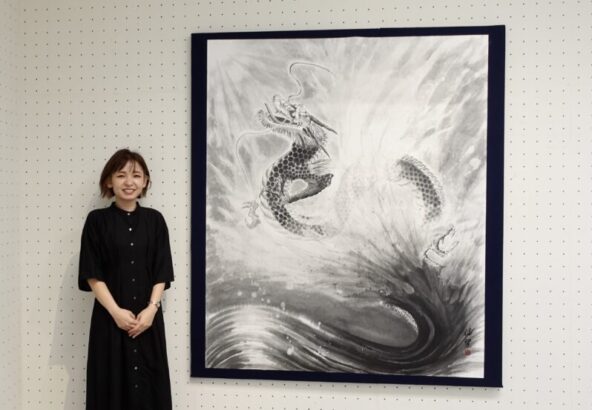 真作】絵画 水墨画 大根と蓮根図 ユーモアと勢いのある筆致 W101 真作